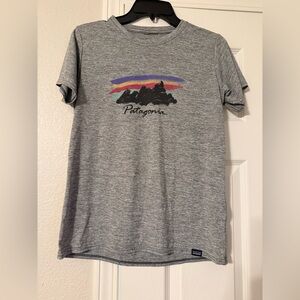 Patagonia Gray Short Sleeve Tee with Mountain Graphic